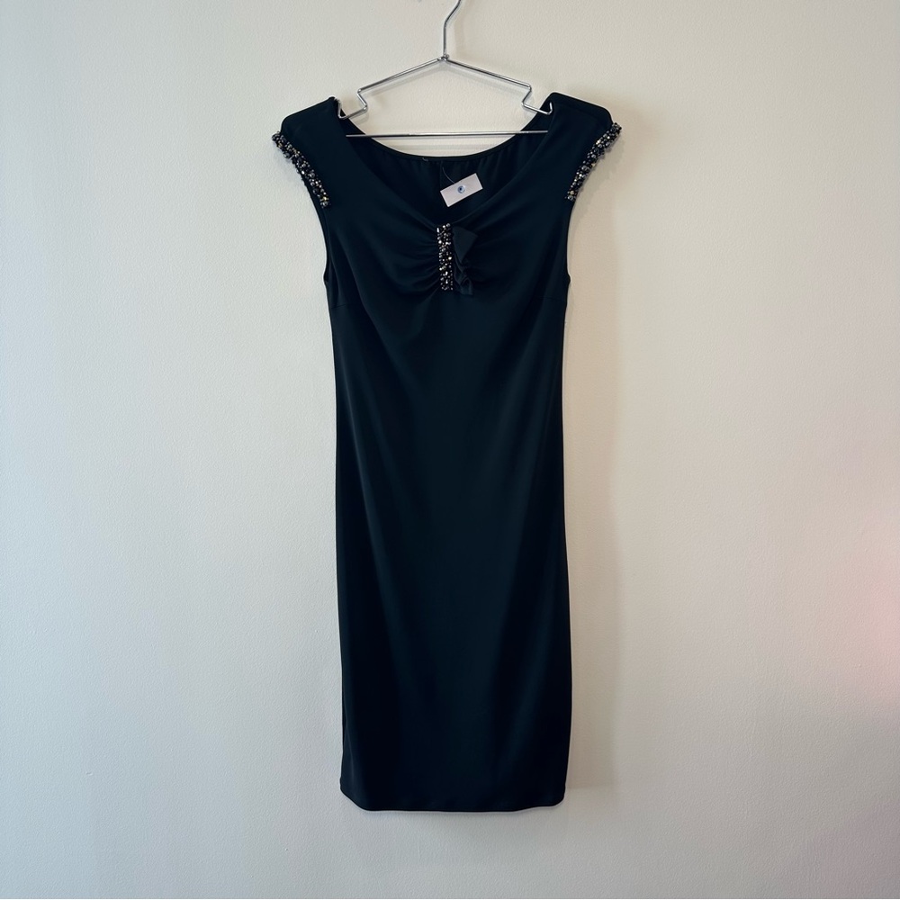 Blumarine Black Dress with Gem Details